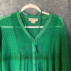 Michael Kors Emerald Button-Up Blouse